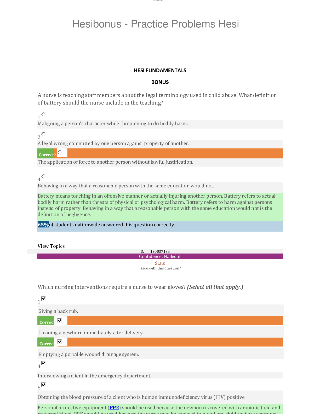 Preview image for Hesibonus - Practice Problems Hesi Practice Problems Hesi HESI Saunders (Psych101)